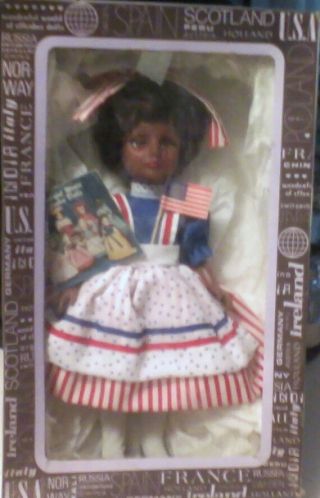 Nib Effanbee United States African American Doll Stars And Stripes Dress 11 "