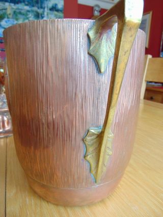 A lovely WMF Wine Cooler/Ice bucket Art Nouveau Copper and Brass handles 3