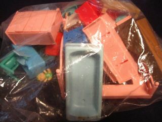 Vintage Plastic Doll House Furniture.  Fills Almost A Gallon Bag
