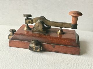 Antique Brass Telegraph Key Morse Code Ericsson Rare