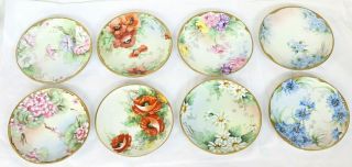 Antique German Porcelain Hand Painted Floral Plates