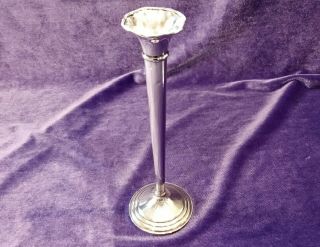 Vintage El - Sil - Co Sterling Silver Fluted Bud Vase With A Weighted Bottom 8 "
