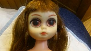 Vintage 1960 ' s SUSIE SAD EYES Doll - BIG EYE GIRL Brunette 8 