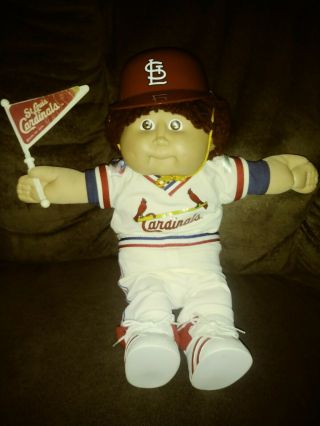 Vintage 1986 Coleco Cabbage Patch Kids Mlb All Stars St Louis Cardinals Boy Doll