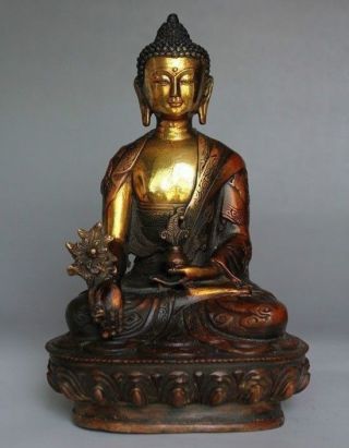 Exquisite Tibetan Buddhism Bodhisattva Sakyamuni Buddha Statue Nr