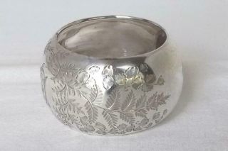 A Large Antique Solid Sterling Silver Victorian Napkin Ring Dates 1892.