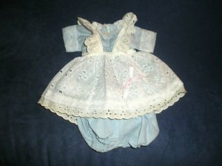 Complete Vintage Tagged Gerber/atlanta Novelty Blue/white 3 Piece Doll Outfit