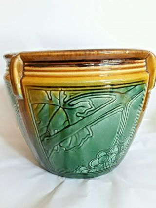 Antique Weller Ohio Art Pottery Majolica Jardiniere 3