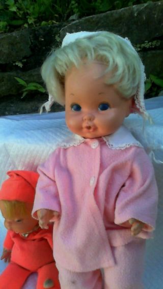 Vintage Mattel 1969 Baby Tender Love and 1970 Baby Beans Dolls 2