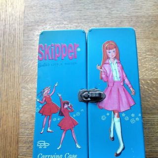 Vintage Skipper Barbie Little Sister Wardrobe Mattel Carrying Case Blue