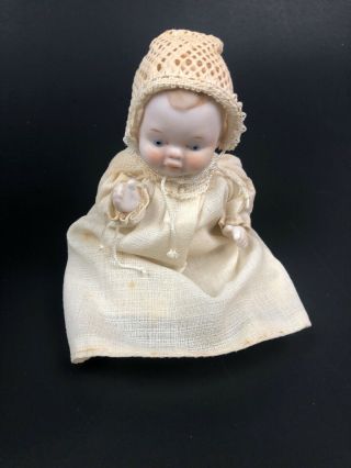 Vintage 5” Pouty Baby Japan All Bisque Jointed Movable Arms & Legs Doll