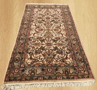 Authentic Hand Knotted Vintage Indo Persian Wool Area Rug 4.  6 X 2.  5 Ft (6517)