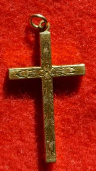 12K Gold Filled Cross Pendant - Antique Vintage Crucifix 4