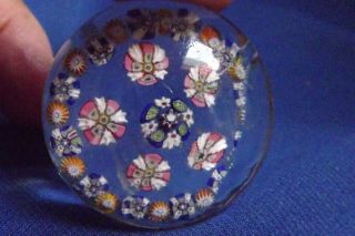 Antique Glass French Clichy Miniature Millefiori Paperweight As Found