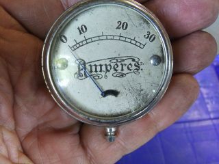 Antique Pocket Size Amperes Amp Meter W/ Case