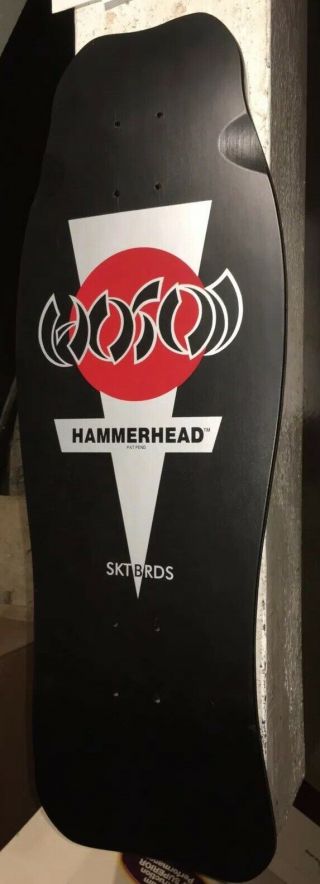 Vintage 80’s Hosoi Hammerhead Skateboard Deck Black Dipped