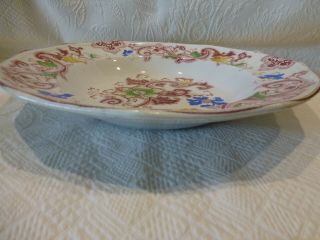 Antique Francis Morley Aurora Red Transferware Soup Bowl 10 " - 12 - Sided