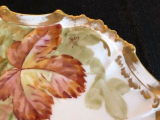 Coiffe Limoge antique hand painted 2 handle cake plate STUNNING 4