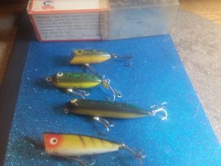 Vintage Heddon Small Lures Lucky 13 Torpedo Puppy Chugger