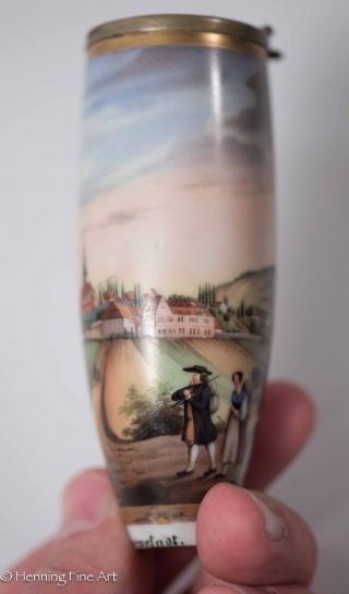 Antique German Hand Painted Pipe Bowl,  Porcelain w/ Landscape Painting 3
