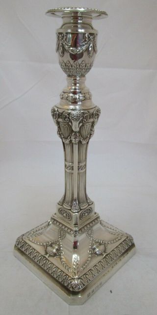Elizabeth Ii Sterling Silver Georgian Style Candlestick,  1691g,  1961
