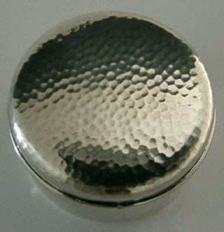 Pretty 800 Solid Silver Snuff Or Pill Box C1910 Arts & Crafts Antique