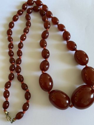 Antique Cherry Amber Graduated Bead Necklace