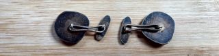 French Chain Cufflinks “Old Man Face” Silver Art Noveau Vintage 3