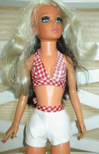 Rare Htf Vintage 18 " Ideal Tiffany Taylor Doll Red White Checked 2 Pc Swimsuit