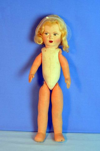 Antique 16 " Marked Chad Valley Doll Blonde Naked Vgc