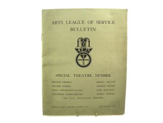 Antique Arts League Of Service Bulletin Special Theatre Number Programme 1927