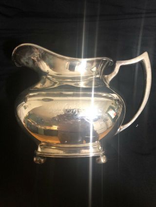 Vintage Art Deco Water Pitcher Silver Plate By Cross Of London