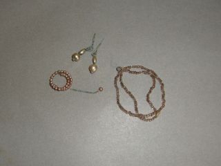 Vintage Barbie Pearl Jewelry Earrings Necklace Bracelet