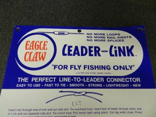 VINTAGE FLY FISHING DISPLAY CARD - WRIGHT & MCGILL LEADER LINK FOR FLY FISHING 2
