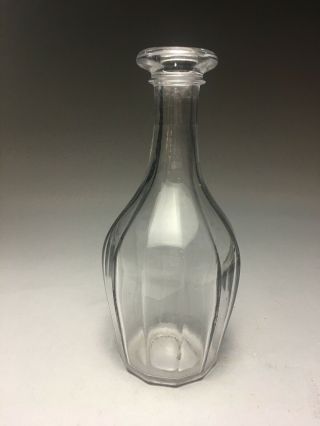 Antique 19c.  Eapg Huber Pattern Flint Glass Bar Lip Decanter