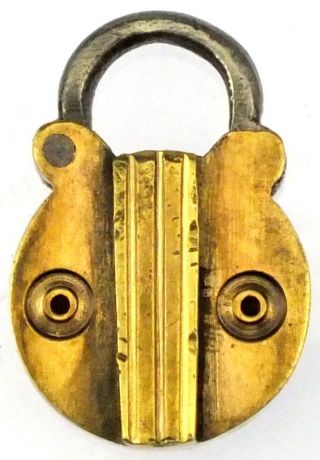 Antique Brass Miniature Trick Padlock For Dog Collars - Victorian - My Ref P421
