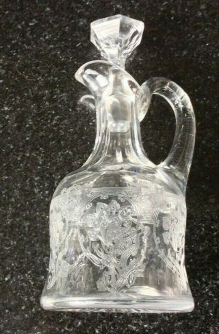 Antique Etched Glass Cruet