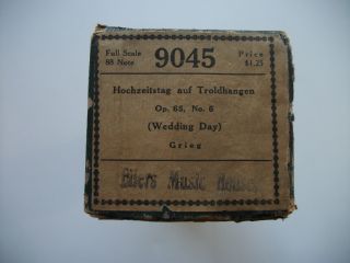 Vintage Antique Player Piano Roll 9045 Hochezeitstag Auf Troldhangen Wedding Day