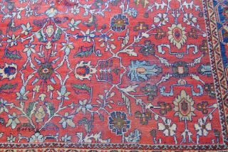 Antique Hand Knotted Wool Ma hal Oriental Rug 8 ' 10 