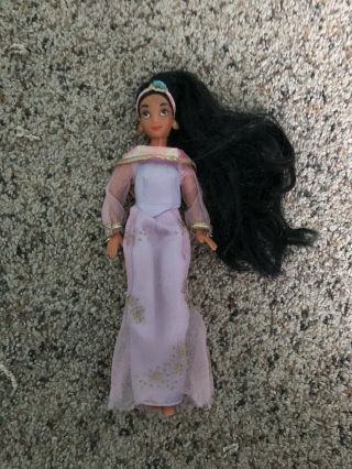 Vintage 1992 Disney Princess Aladdin Mini 6 " Princess Jasmine Doll Pink Purple