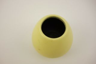 Lovely Small Antique Signed American Art Pottery Yellow Matte Glaze Vase 3