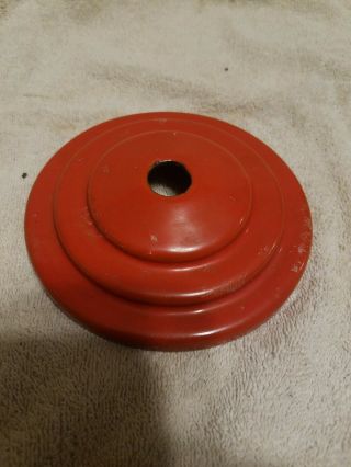 Antique Orange/red Porcelain Cast Iron Vending Machine Parts Lid