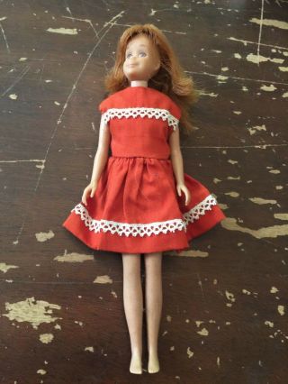 Vintage 1963 Mattel Scooter Doll Barbie Little Sister Friend With Dress