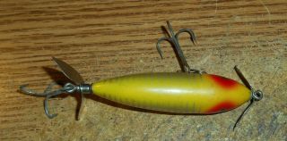 VINTAGE HEDDON WOUNDED SPOOK/YELLOW SHORE 3