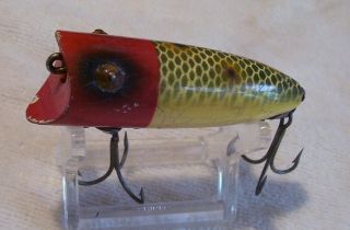 Vintage Wood Heddon Baby Lucky 13 Lure 6/012/19pot Tough Scale
