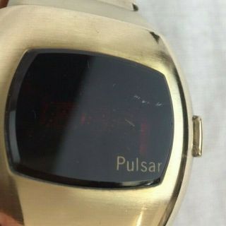 PULSAR P3 Digital Watch Time Computer Gold Filled L80 Microns 1970s - 2