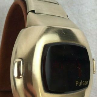 PULSAR P3 Digital Watch Time Computer Gold Filled L80 Microns 1970s - 3