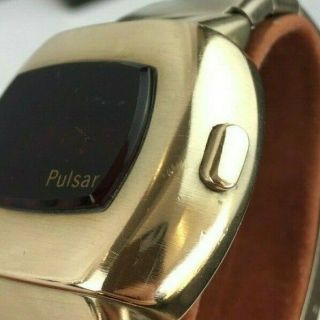 PULSAR P3 Digital Watch Time Computer Gold Filled L80 Microns 1970s - 4