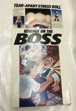 Vintage Revenge On The Boss Tear Apart Stress Doll & Box 1989 Blue Ridge Plush