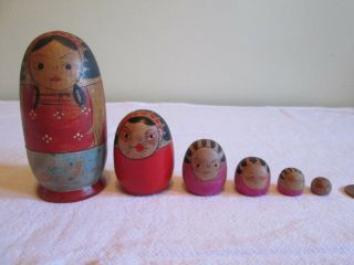 Antique Vintage Nesting Dolls Made In Japan